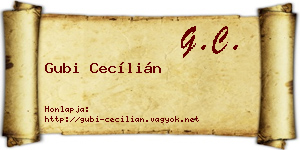 Gubi Cecílián névjegykártya